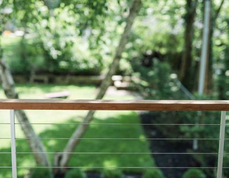After - Balcony - Ipe Wood and Stainless Steel Cable Railings
