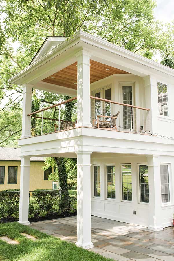 After - Exterior - Covered Balcony over Three-Season Room and Covered Patio