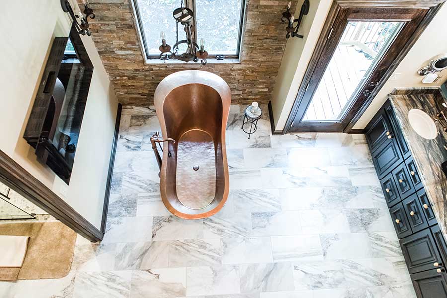 After - View of Copper Bathtub from Above