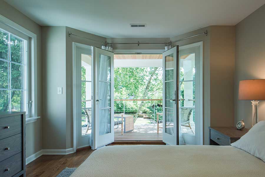 After - Interior - French Doors in Master Bedroom Open to Balcony