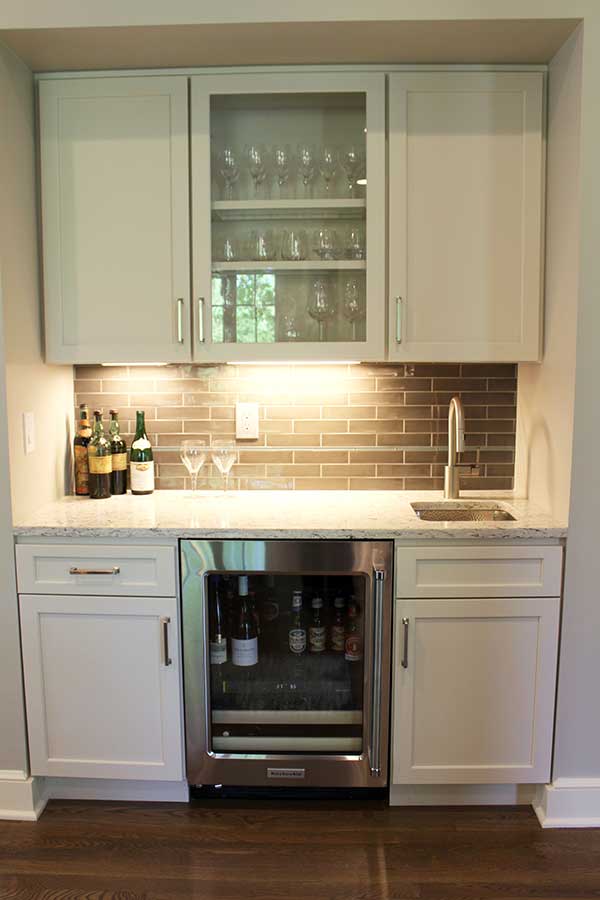 After - New Bar Area, Cabinets & Wine Fridge