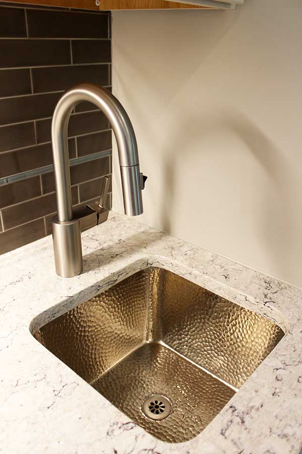 After - New Hammered Nickel Bar Sink