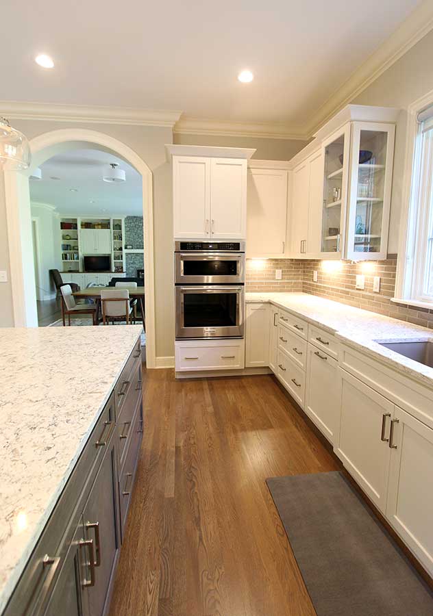 After - Updated Kitchen with Quartz Countertops & Elongated Subway Tile Backsplash