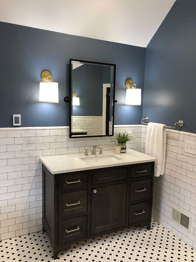 After - Updated Vanity, Mirror & Sconce Lighting