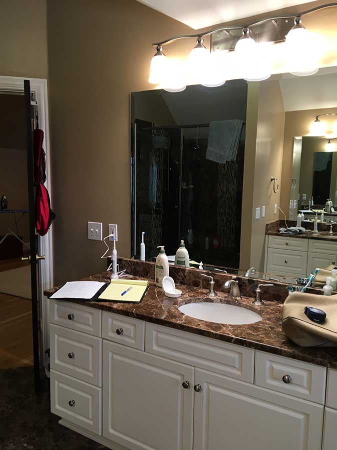 Before Before - Bathroom Lighting Replacement