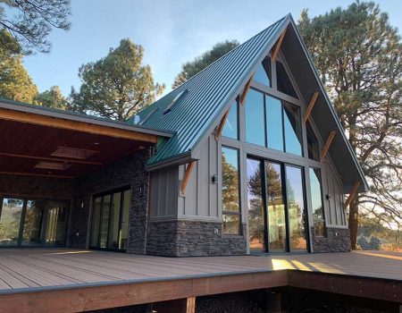 Exterior Beautiful Front View Of Modified A-Frame Home Exterior Beautiful Front View Of Modified A-Frame Home