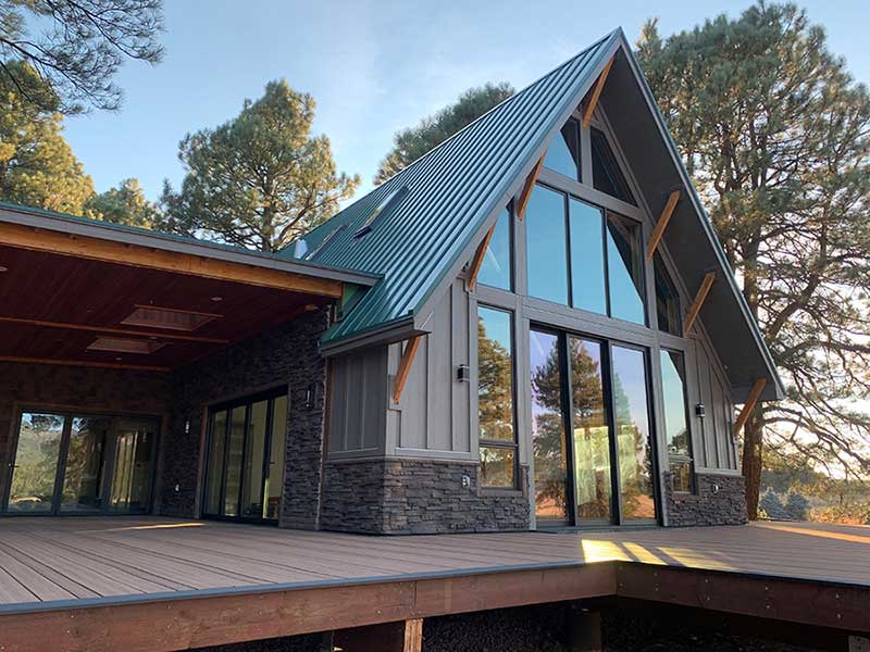 Exterior Beautiful Front View Of Modified A-Frame Home Exterior Beautiful Front View Of Modified A-Frame Home