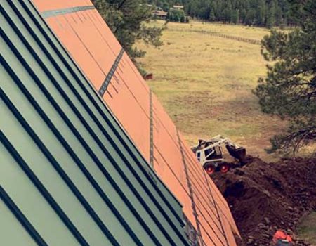 Exterior Metal Roof Installation With A View