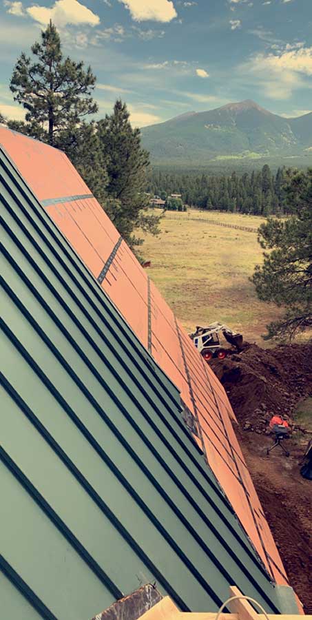 Exterior Metal Roof Installation With A View Exterior Metal Roof Installation With A View